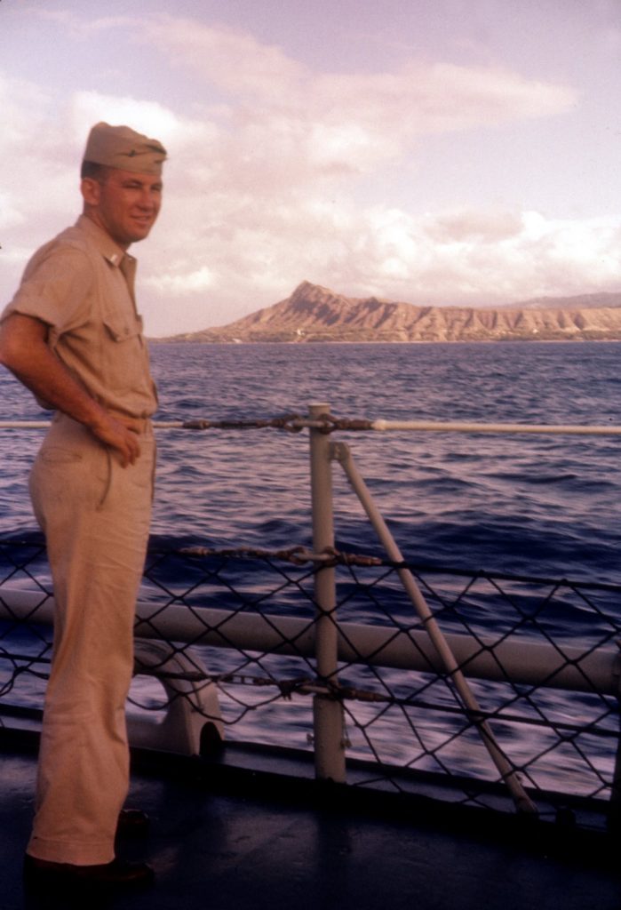 Ensign Peter Conti off Diamond Head Honolulu Hawaii 1958